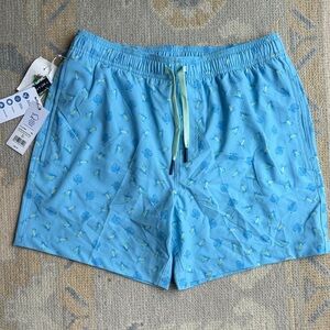 Southern Tide Light Blue Printed Swim Trunks
